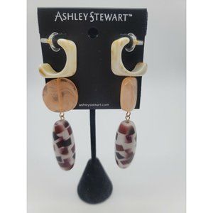 New Mixed Resin Hoop Drop Earrings Dangle Women Jewelry Ashley Stewart Pierced